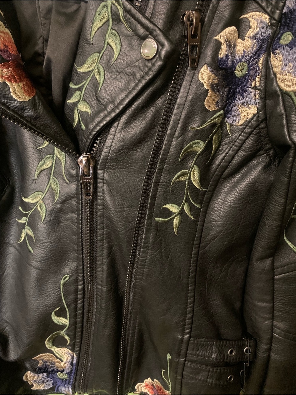 Blank NYC Black Leather Floral Studded Moto Jacket - Picture 6 of 13